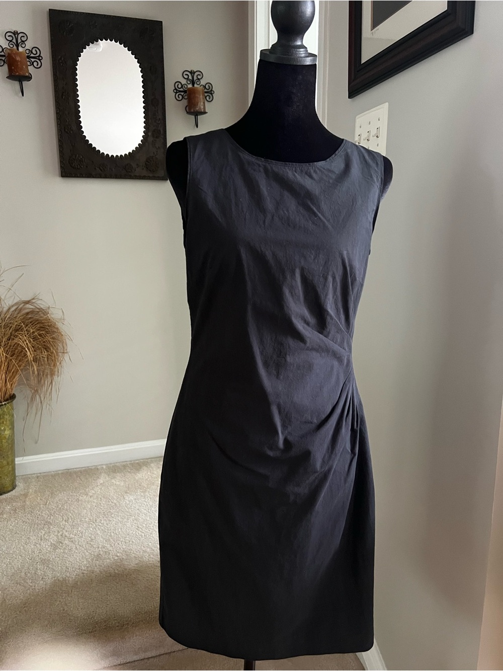 Classic Sleeveless Black Sheath Dress 4P Cotton LBD
